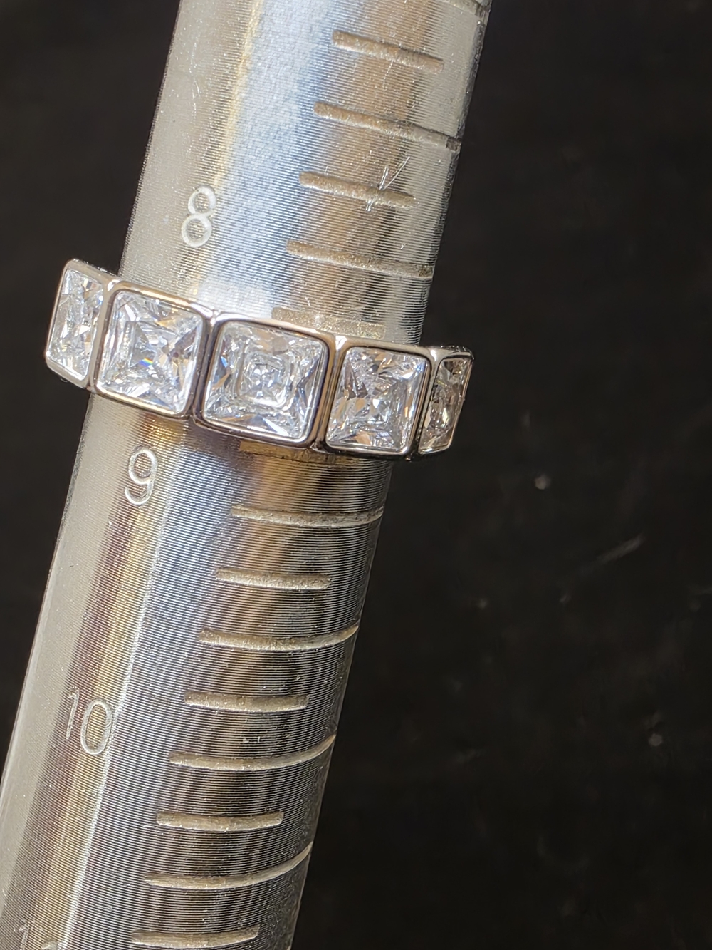 Classic Square-Cut CZ Eternity Band